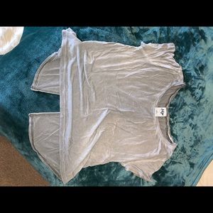 Gray Crop Top with Open Back